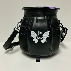 Monster Creations Black Purse Bat Brew Witch's Cauldron Purple Potion Bubbles